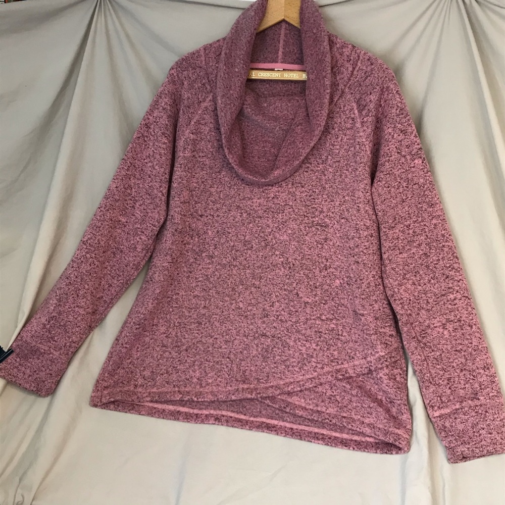 WARM! Cowl neck Pink Fleece Lined Tunic Pink